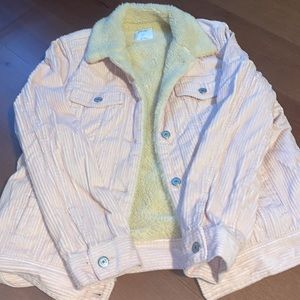 Pink corduroy teddy jacket